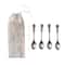 Hello Honey® Antique Silver Vintage Embossed Brass Spoons in Drawstring Bag